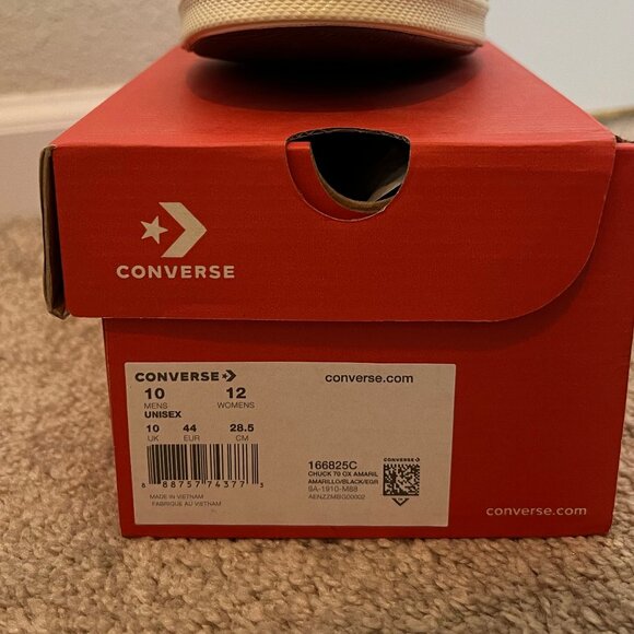 Unisex Converse Chuck Taylor 70 Yellow & Cream Lowtop Sneakers Size M10/W12 BNIB - Picture 3 of 7